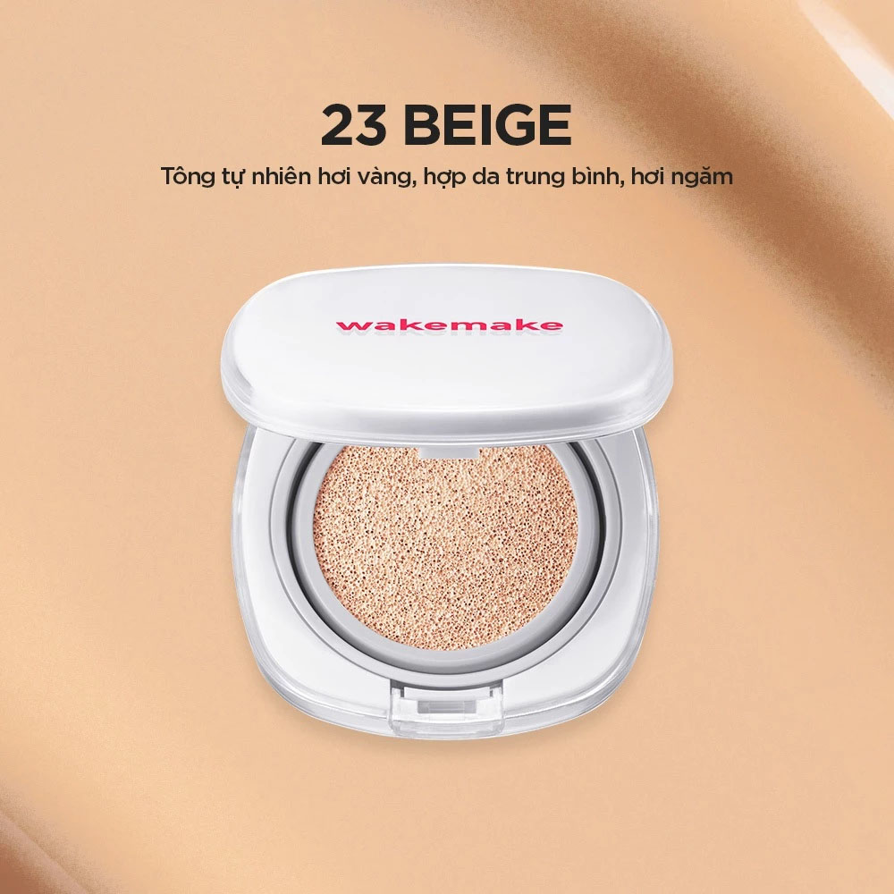 Phấn Nước Wakemake Seamless Wear Cushion SPF50+ / PA+++ 5g .#23 Beige - Hình ảnh chính thức