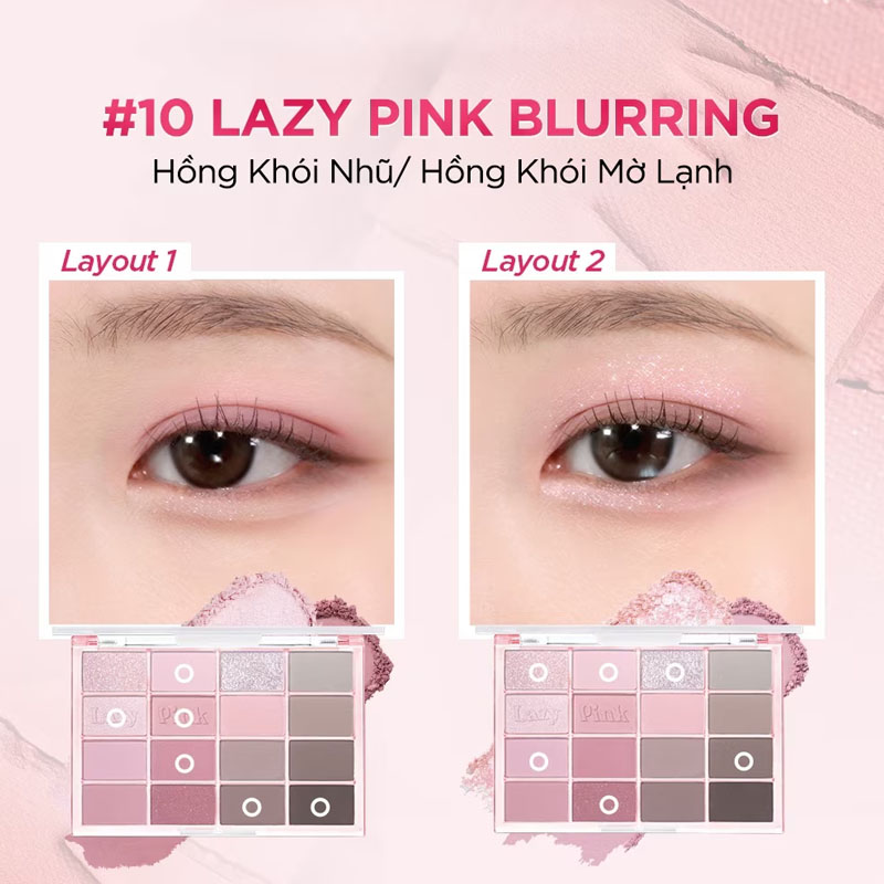 Bảng Phấn Mắt 16 ô Wakemake Soft Blurring Eye Palette 14g .#10 Lazy Pink Blurring Bảng Phấn Mắt 16 ô Wakemake Soft Blurring Eye Palette 14g .#10 Lazy Pink Blurring - Hình ảnh chính thức