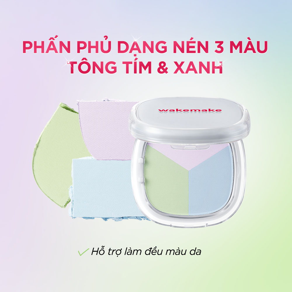 Phấn Phủ Dạng Nén Wakemake Stay Fixer Multi Color Pact 8.6g .#01 Pale Clear - Hình ảnh chính thức