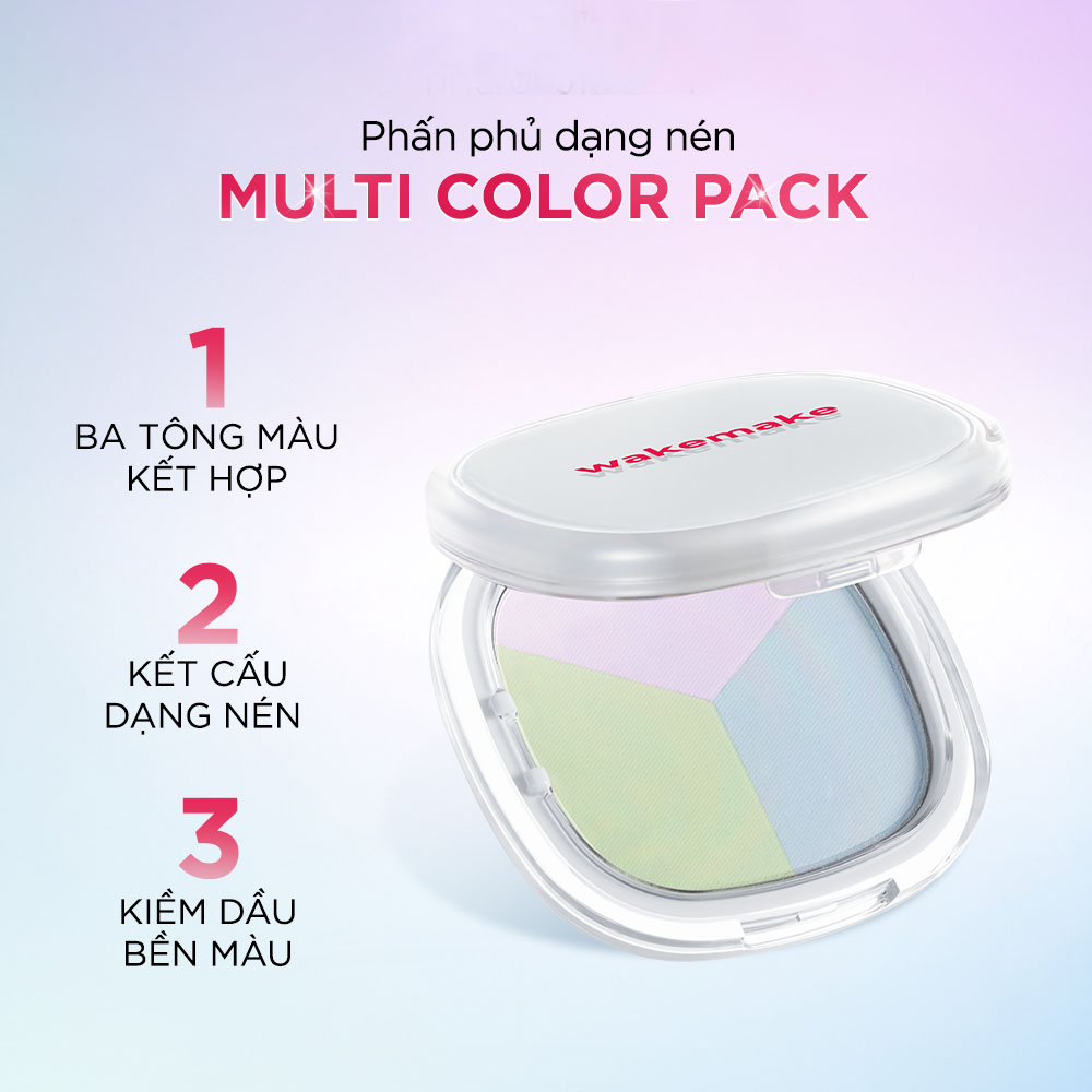 Phấn Phủ Dạng Nén Wakemake Stay Fixer Multi Color Pact 8.6g .#01 Pale Clear - Hình ảnh chính thức