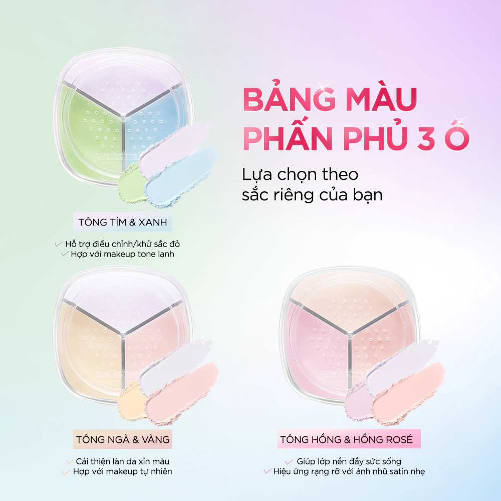 Phấn Phủ Dạng Bột Wakemake Stay Fixer Multi Color Powder 4g .#01 Pale Clear - Hình ảnh chính thức