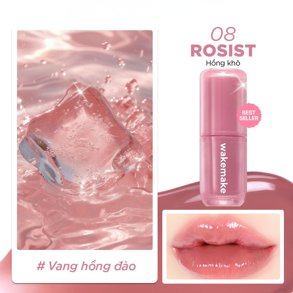 Son Bóng Wakemake Waterful Glow Tint 4.6g .#08 Rosist Son Bóng Wakemake Waterful Glow Tint 4.6g .#08 Rosist - Hình ảnh chính thức