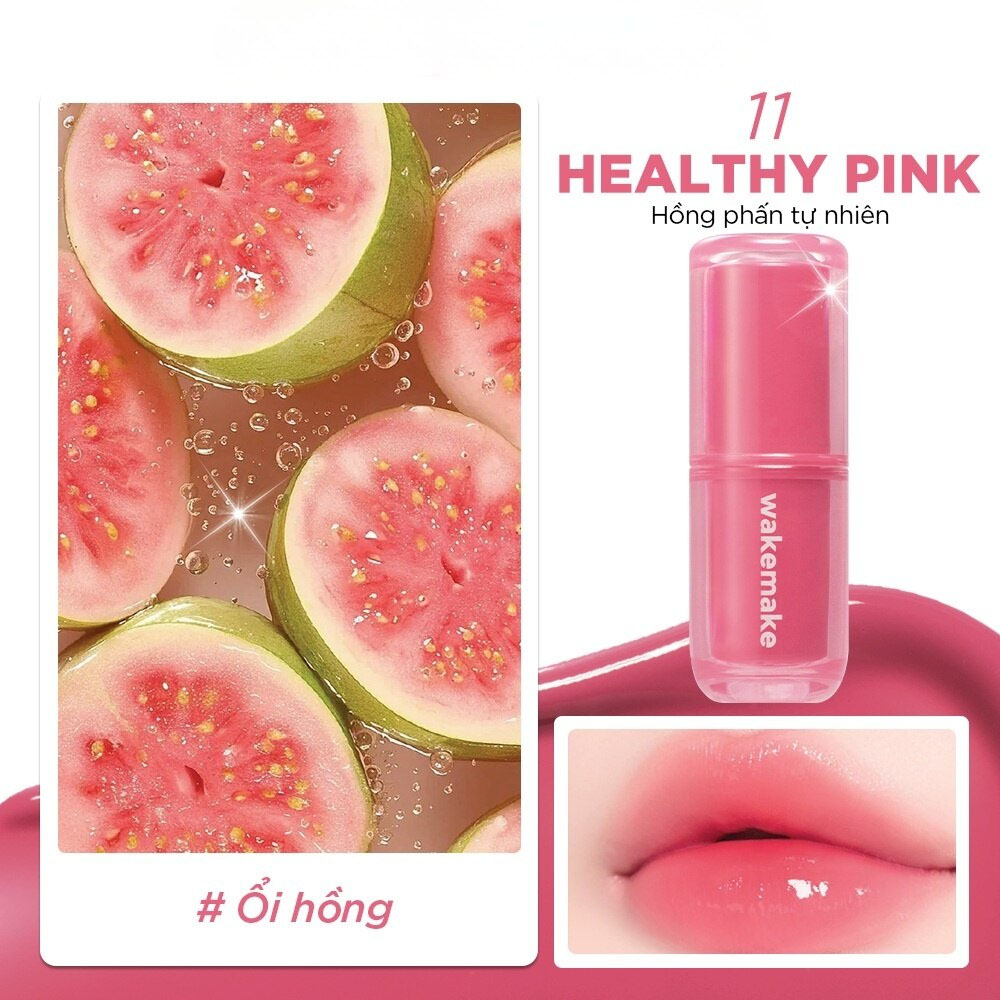 Son Bóng Wakemake Waterful Glow Tint 4.6g .#11 Healthy Pink - Hình ảnh chính thức