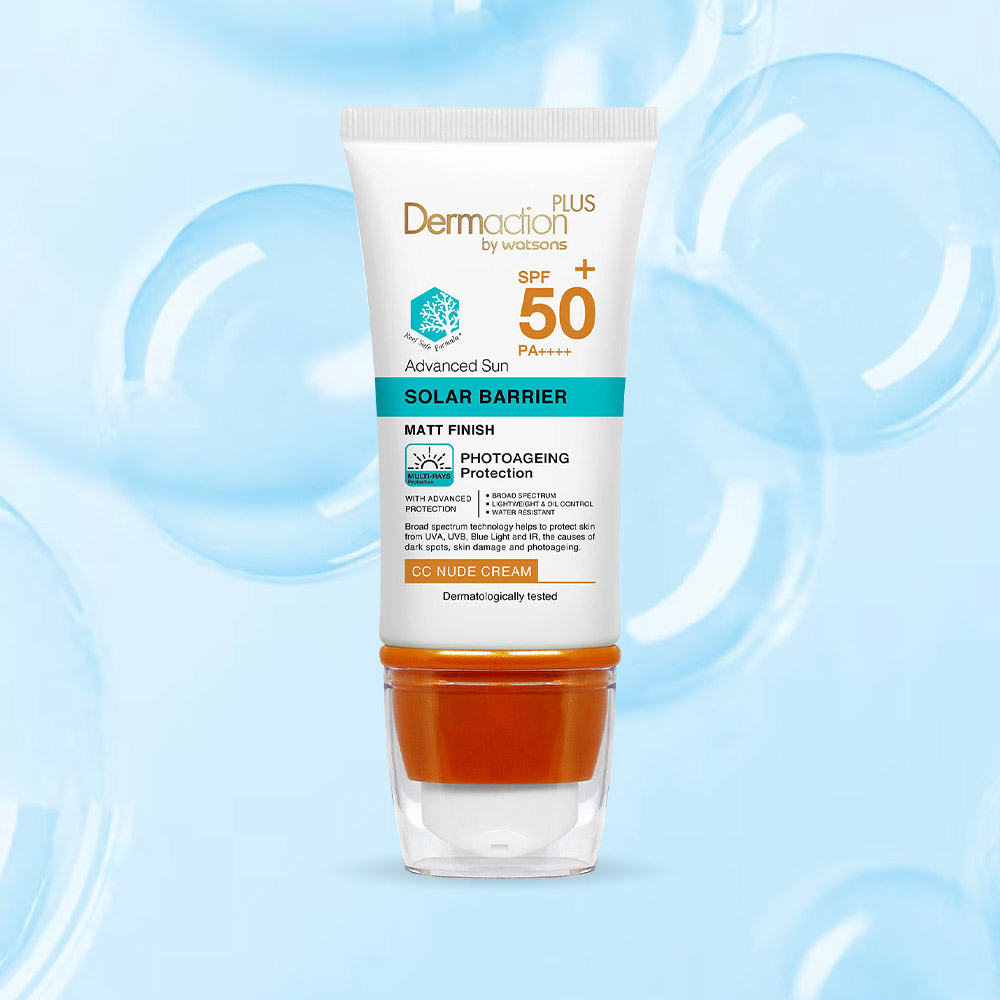 Dermaction Plus by Watsons Advanced Sun Solar Barrier CC Nude Cream SPF50+ PA++++ 40ml