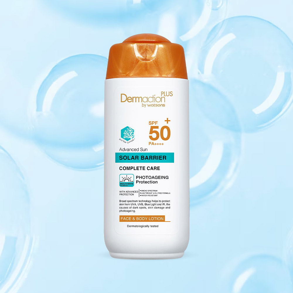 Dermaction Plus by Watsons Advanced Sun Solar Barrier FaceBody Lotion SPF50+ PA++++ 150ml