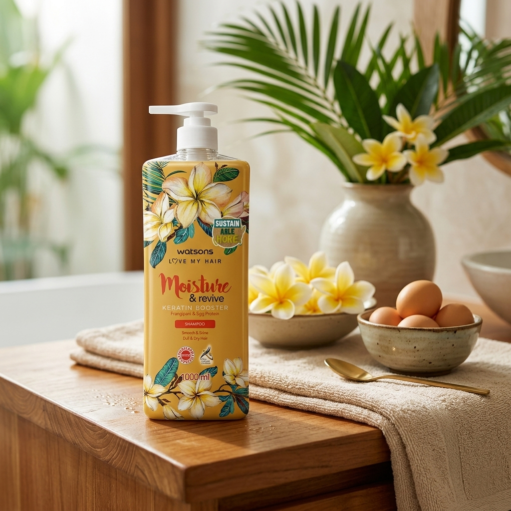 Dầu Gội Watsons Moisture & Revive Frangipani & Egg Protein Shampoo 1000ml - Công dụng Dầu Gội Watsons Moisture & Revive Frangipani & Egg Protein Shampoo 1000ml