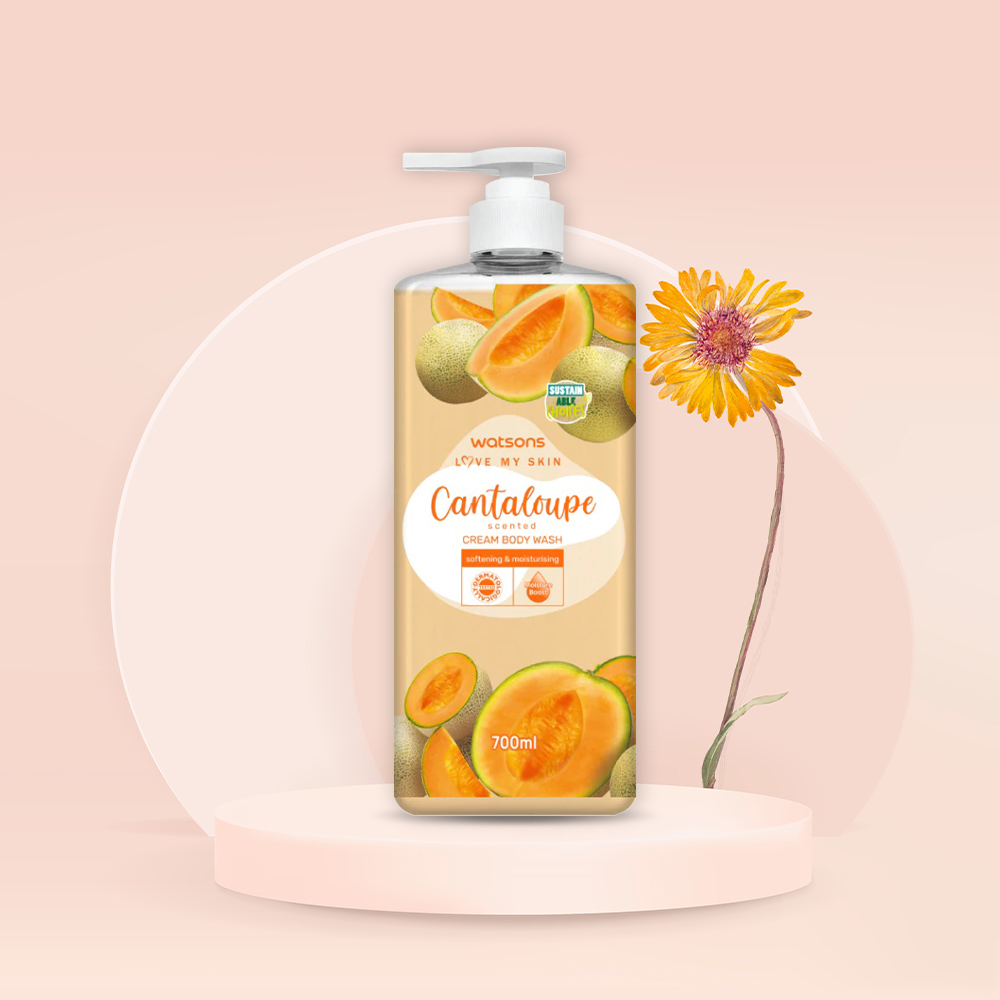 Watsons Love My Skin Cantaloupe Scented Cream Body Wash 700ml