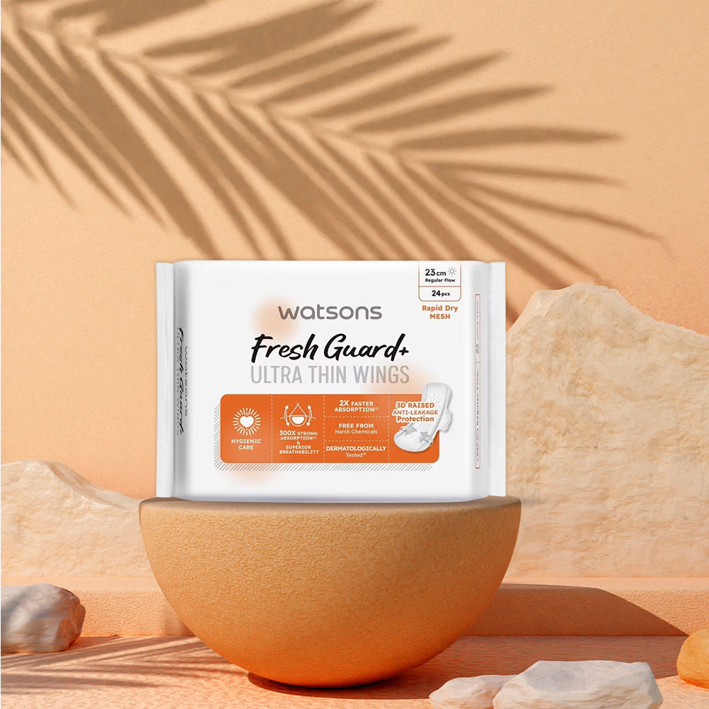 >Băng Vệ Sinh Ban Ngày Siêu Mỏng Có Cánh Watsons Fresh Guard+ 23cm 24 Miếng - 1