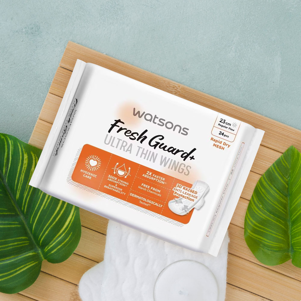 >Băng Vệ Sinh Ban Ngày Siêu Mỏng Có Cánh Watsons Fresh Guard+ 23cm 24 Miếng - 2