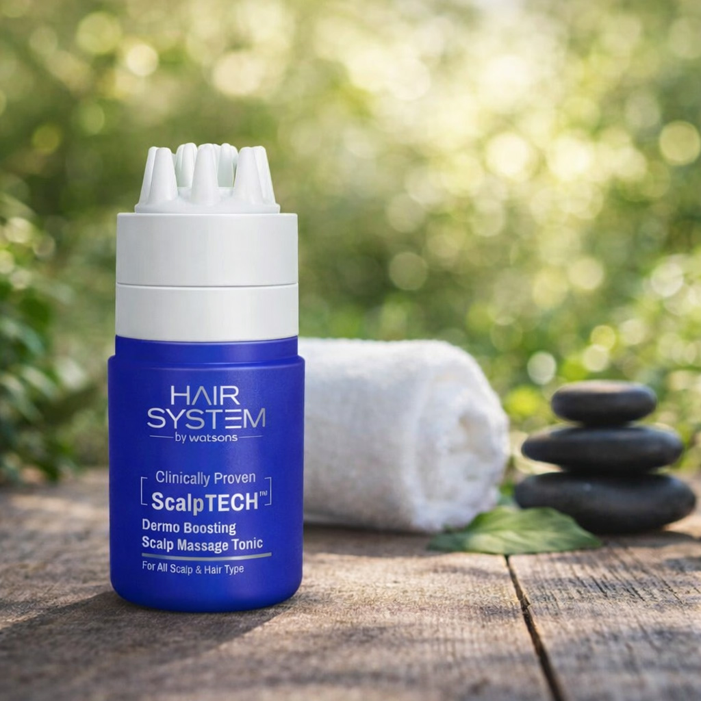 Tinh Chất Massage Da Đầu Hair System By Watsons Scalptech Dermo Boosting Scalp Massage Tonic 80Ml sử dụng cho da đầu dầu, da đầu thiếu ẩm Tinh Chất Massage Da Đầu Hair System By Watsons Scalptech Dermo Boosting Scalp Massage Tonic 80Ml