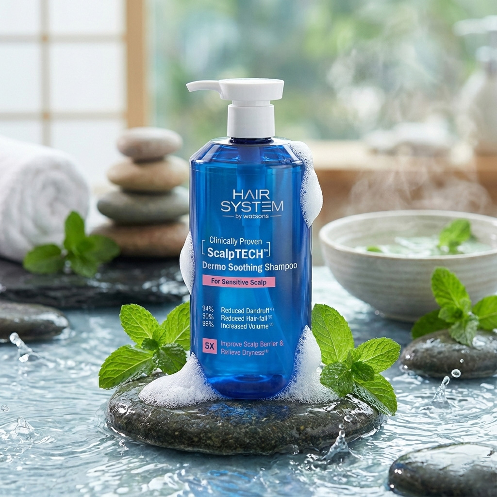 Dầu Gội Cân Bằng Cho Da Đầu Hỗn Hợp Hair System by Watsons ScalpTECH™ Dermo Soothing 500ml