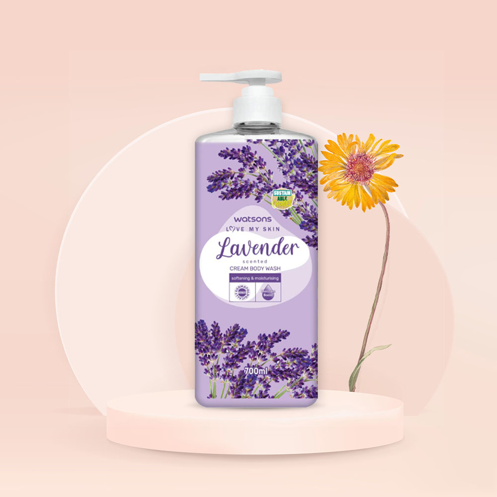 Watsons Love My Skin Lavender Scented Cream Body Wash 700ml