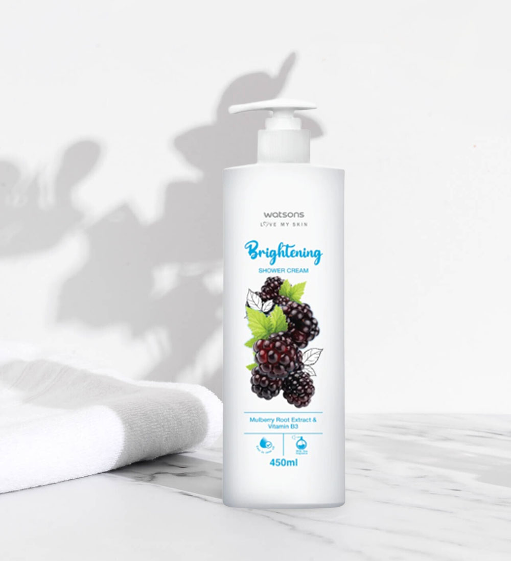Watsons Love My Skin Brightening Mulberry Root Extract &&.,& Vitamin B3 Cream Body Wash 450ml