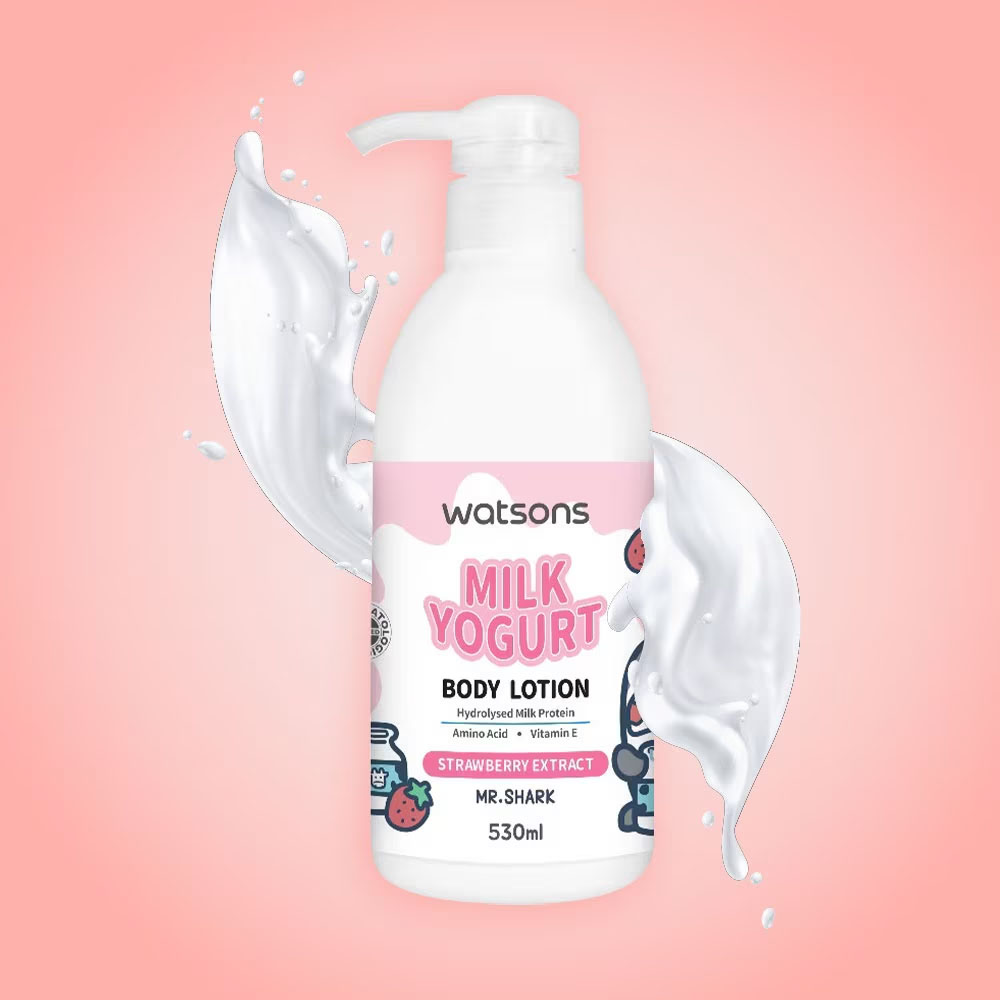 Watsons Milk Yogurt Body Lotion Strawberry 530ml (Mr. Shark) - 2