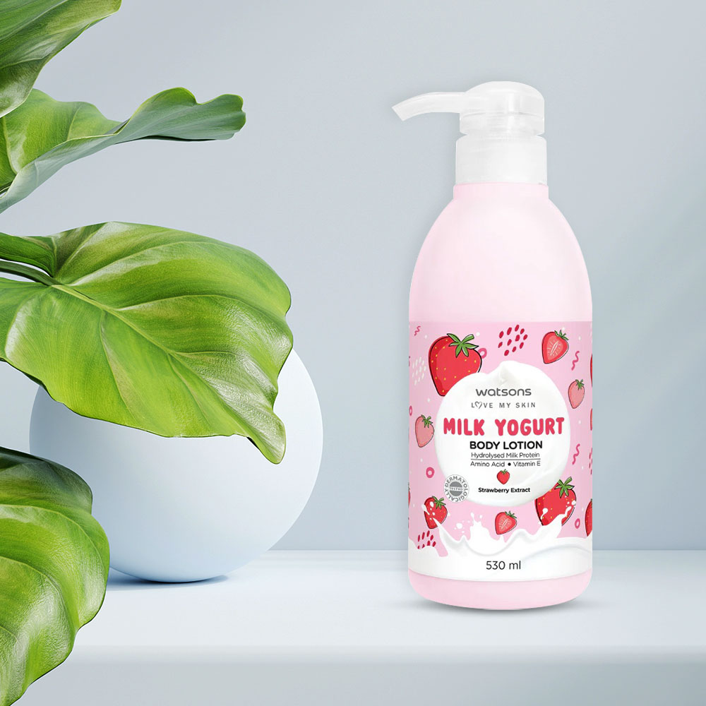 Watsons Milk Yogurt Body Lotion Strawberry Extract 530ml