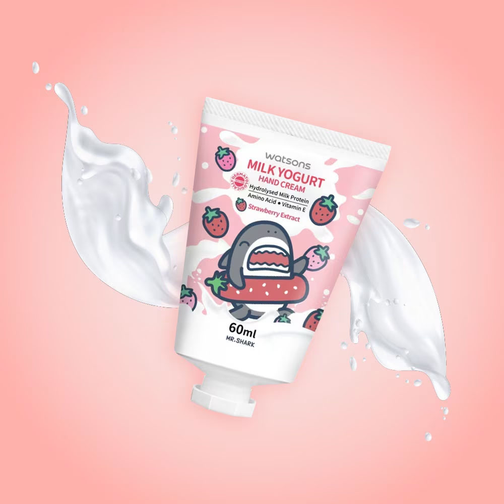Watsons Milk Yogurt Hand Cream Strawberry 60ml (Mr. Shark) - 2