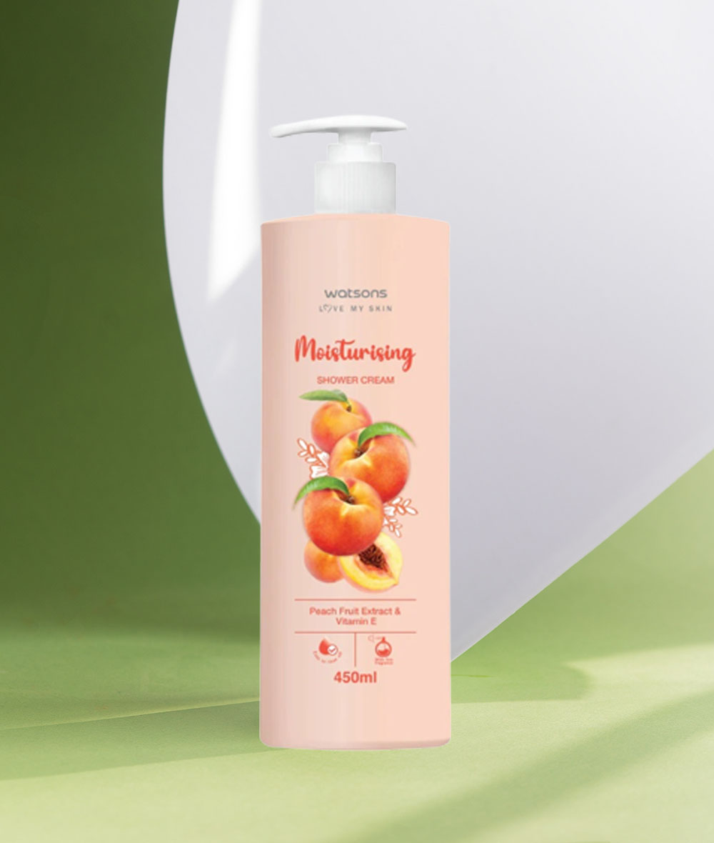 Watsons Moisturising Shower Cream Peach Fruit Extract & Vitamin E 450ml