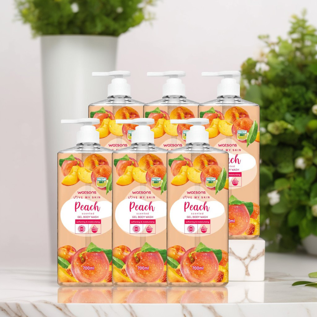 Watsons Love My Skin Peach Scented Gel Body Wash 700ml