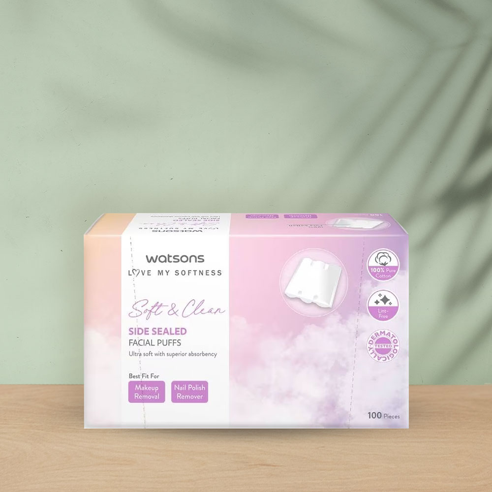 Watsons Side Sealed Facial Puffs 100s