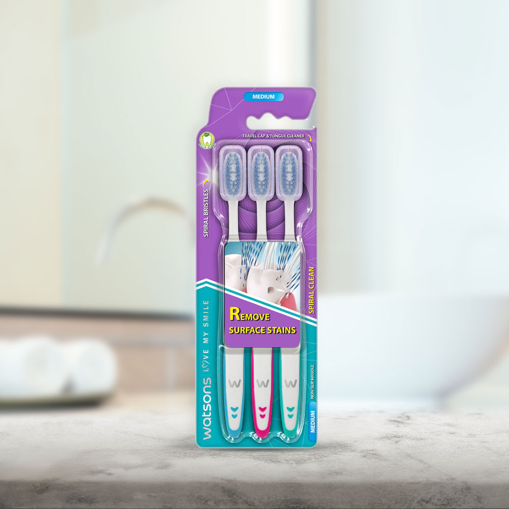 Watsons Spiral Clean Toothbrush Medium