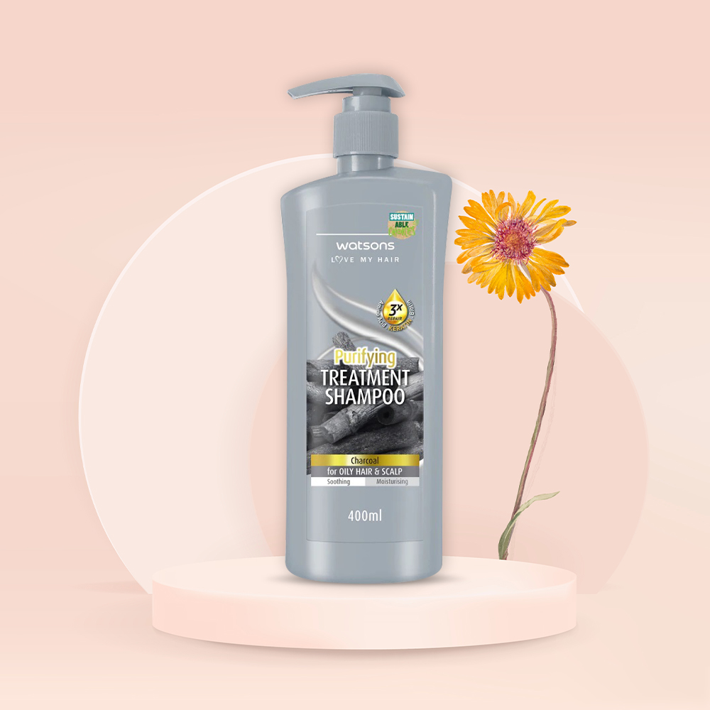 Watsons Treatment Shampoo Charcoal For Oily Hair Scalp 400ml