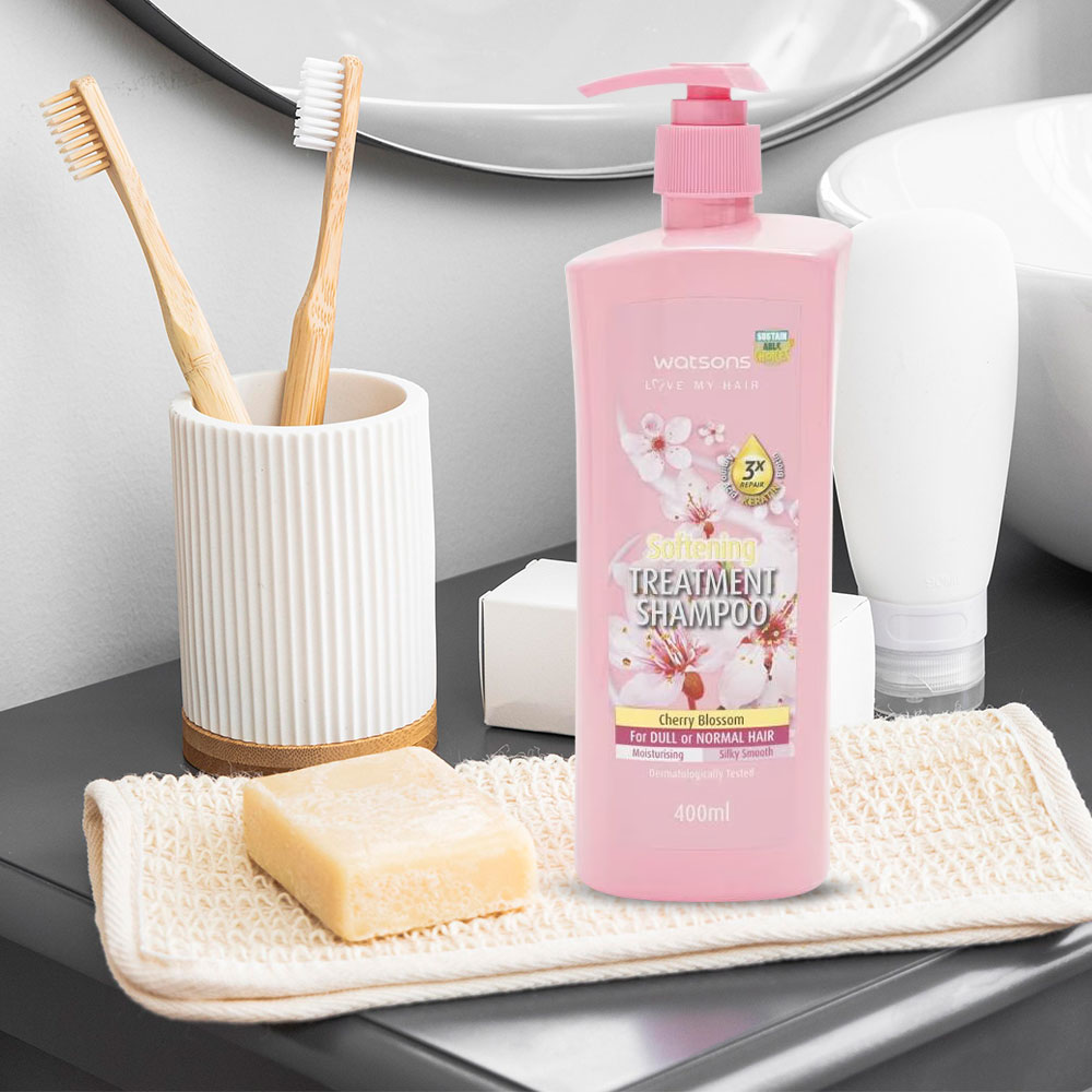 Dầu Gội Watsons Chiết Xuất Hoa Anh Đào Cho Tóc Xỉn Màu & Tóc Thường 400ml - 2