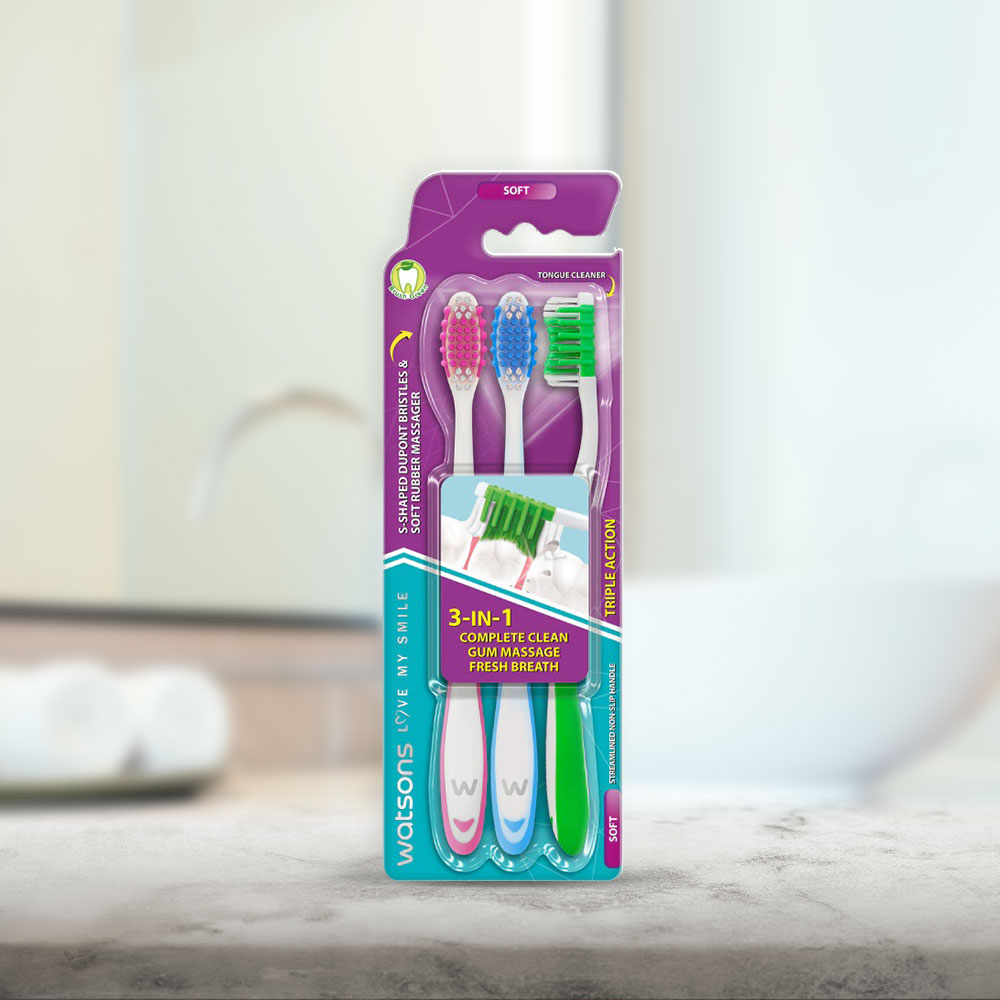 Watsons Triple Action Toothbrush Soft