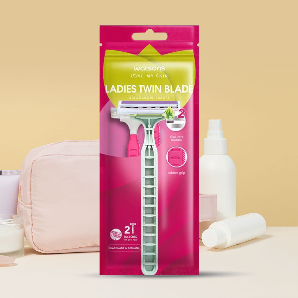 Bộ 2 Dao Cạo 2 Lưỡi Cho Nữ Watsons Twin Blade Disposable Razors 2pcs - 1