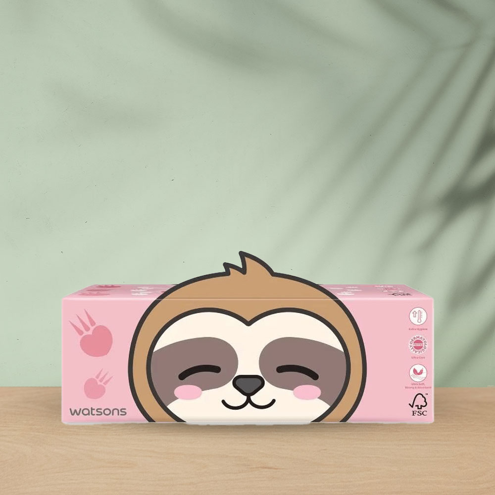 Watsons Velvety Soft Box Tissues Racoon+Sloth - 2