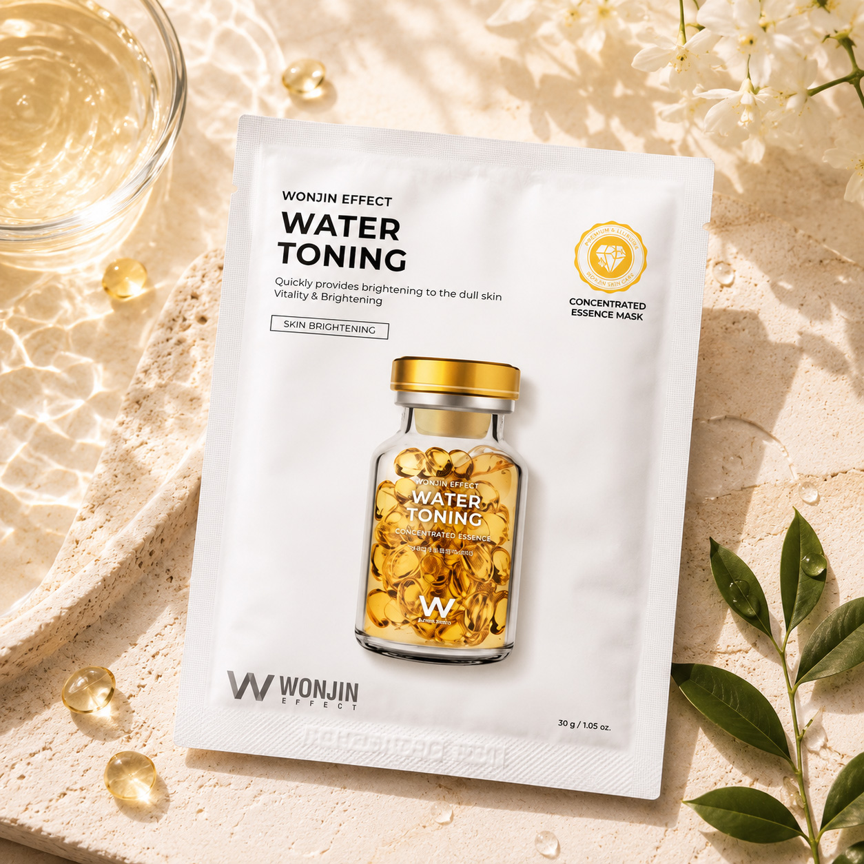 Mặt Nạ Wonjin Dưỡng Trắng Effect Water Toning Concentrated Essence Mask 30g