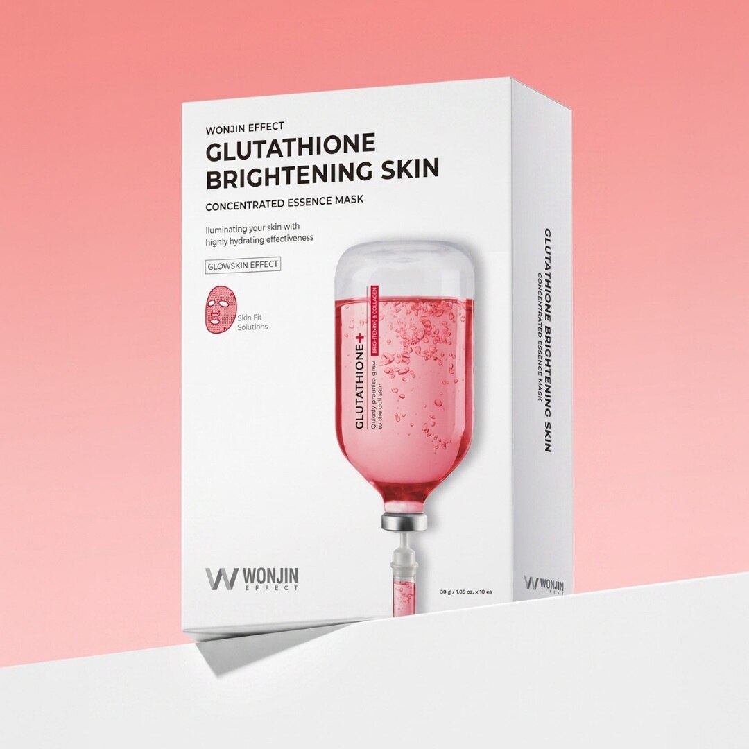 Hộp Mặt Nạ Wonjin Effect Glutathione Brightening Skin Mask 30g x 10pcs - cấp ẩm, làm dịu da, hỗ trợ phục hồi da Hộp Mặt Nạ Wonjin Effect Glutathione Brightening Skin Mask 30g x 10pcs