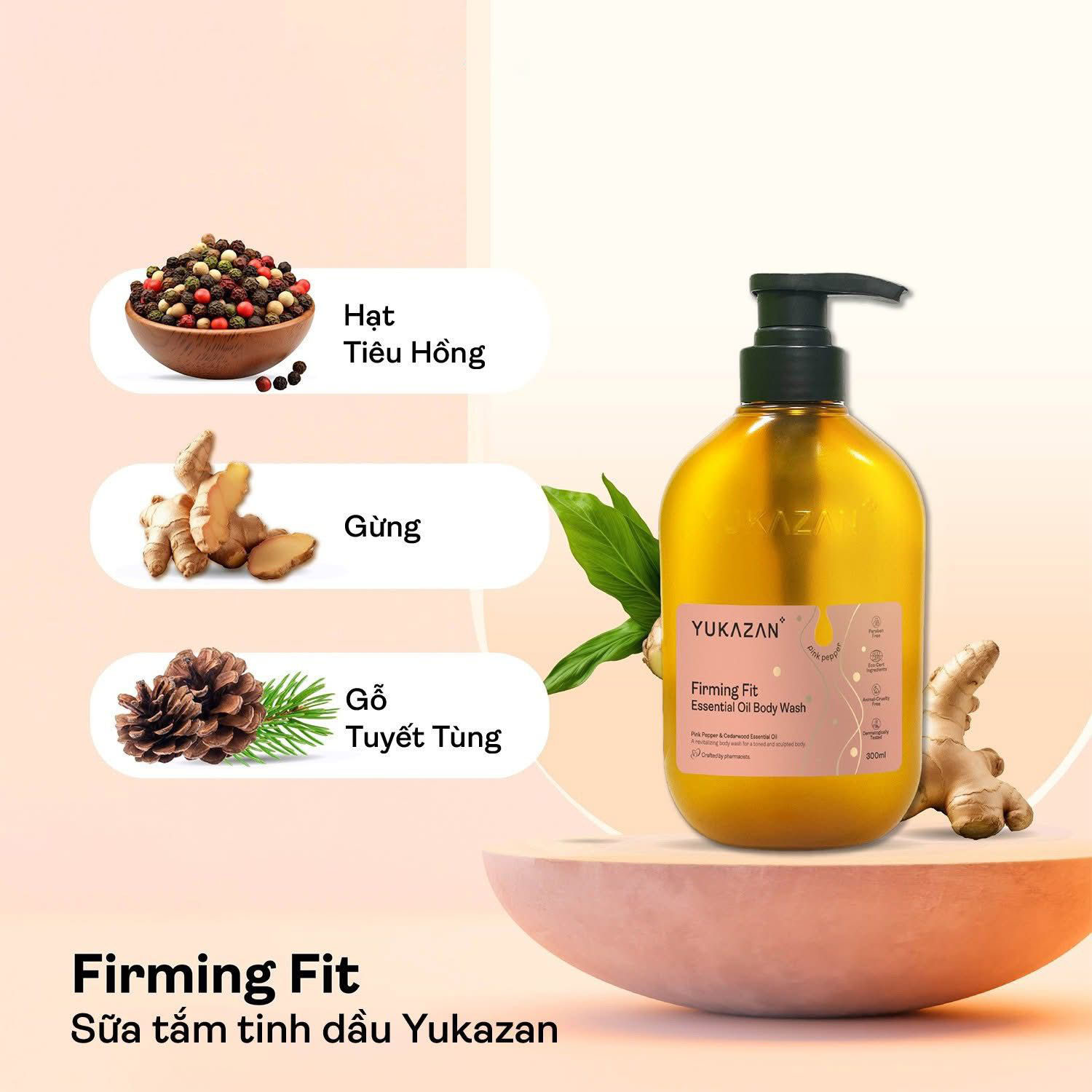 Dầu Tắm Yukazan Firming Fit Essential Oil Body Wash 300ml - 1