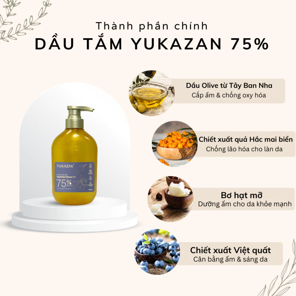 Yukazan Hydration Shower Oil 75% 500ml - 2