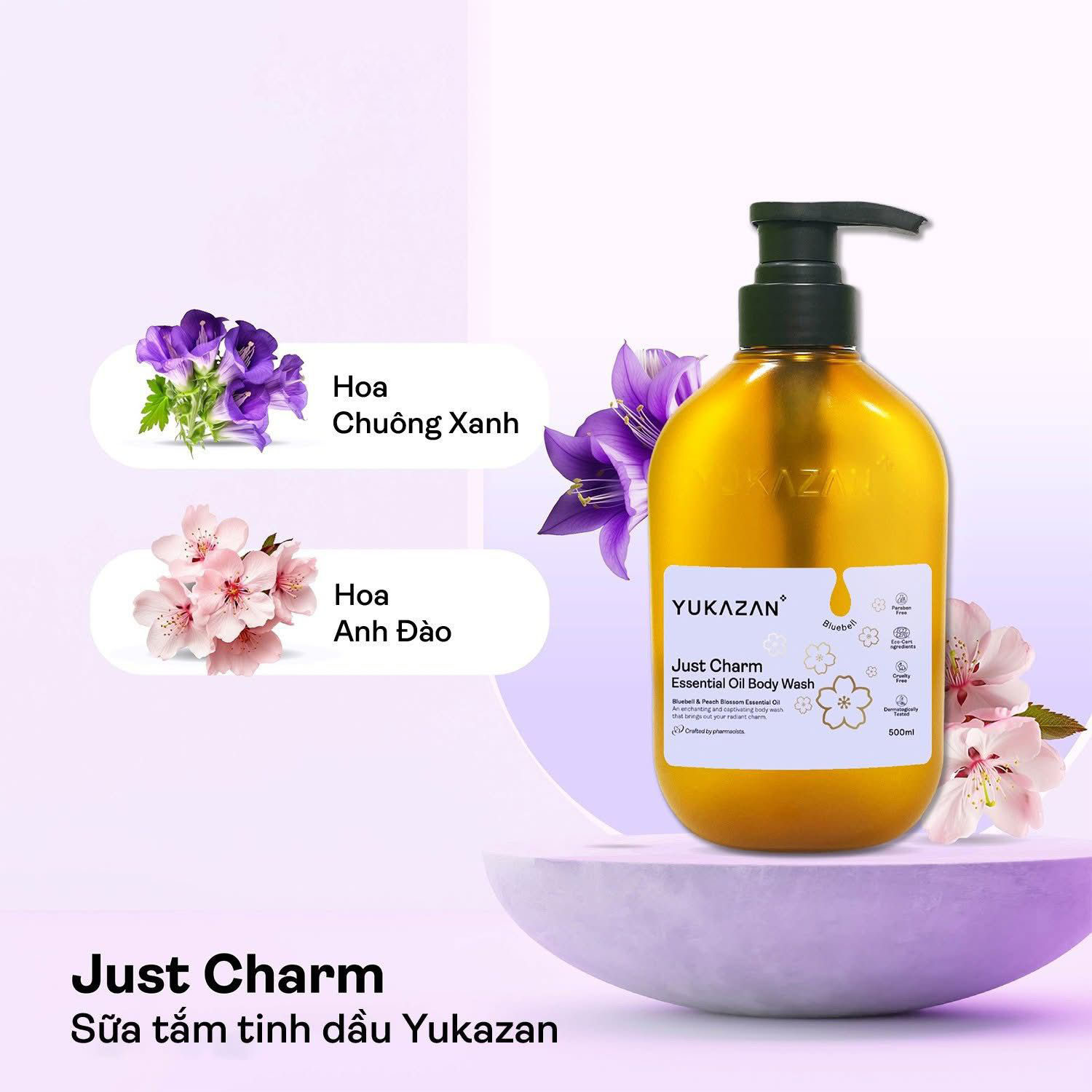 Dầu Tắm Yukazan Just Charm Essential Oil Body Wash 500ml - 1