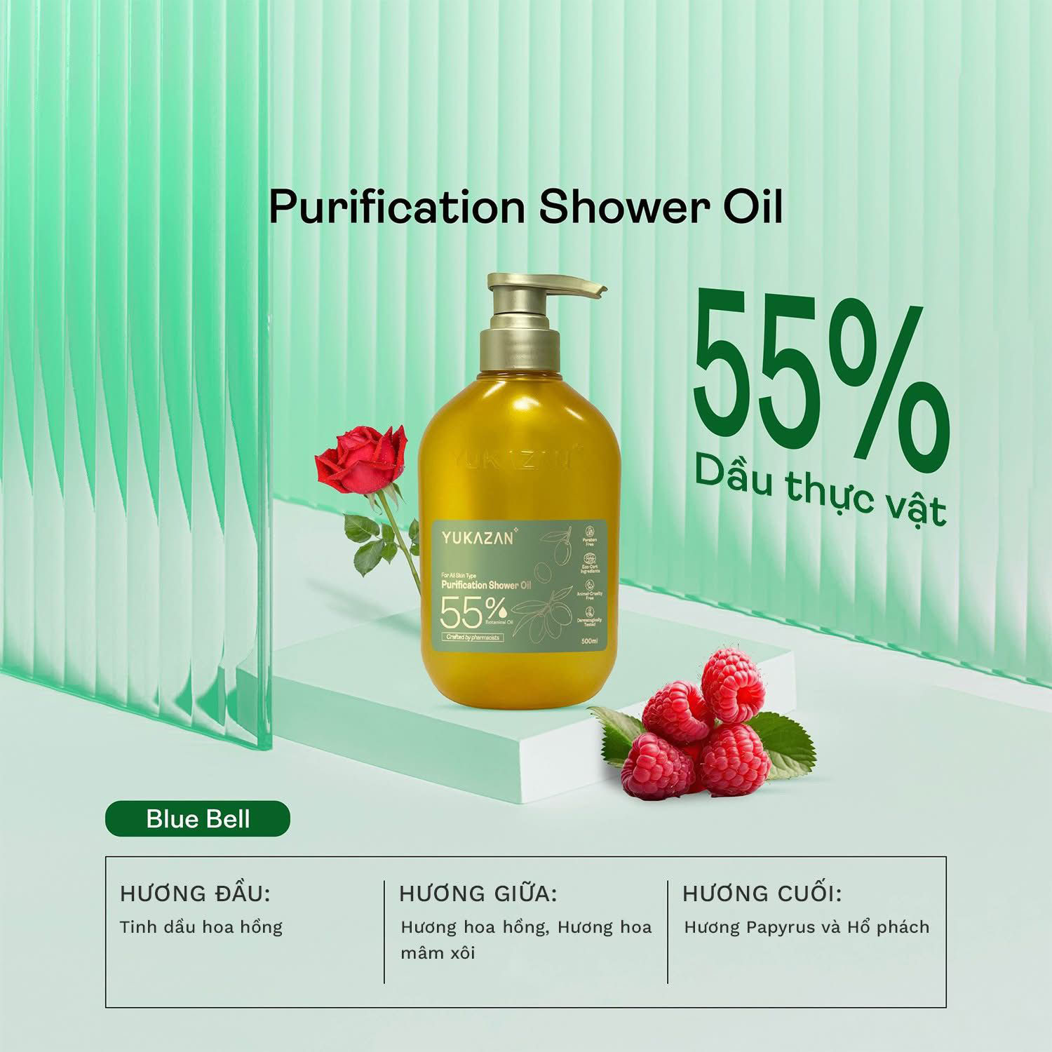 Yukazan Hydration Shower Oil 75% 500ml - 1