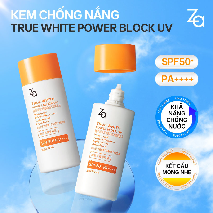 ZA True White Powder Block UV SPF50+ PA++++ 50ml - 1