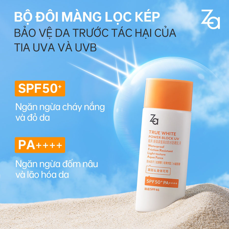 ZA True White Powder Block UV SPF50+ PA++++ 50ml - 2