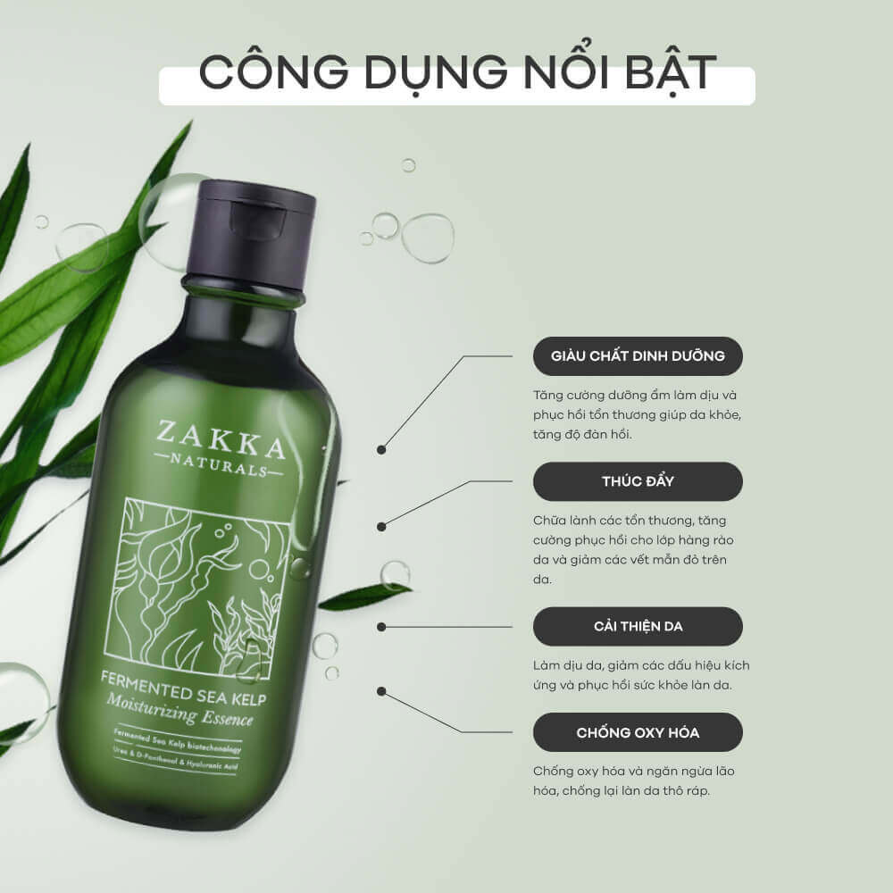 Nước Dưỡng Ẩm Zakka Naturals Fermented Sea Kelp Moisturizing Essence 300ml - 2