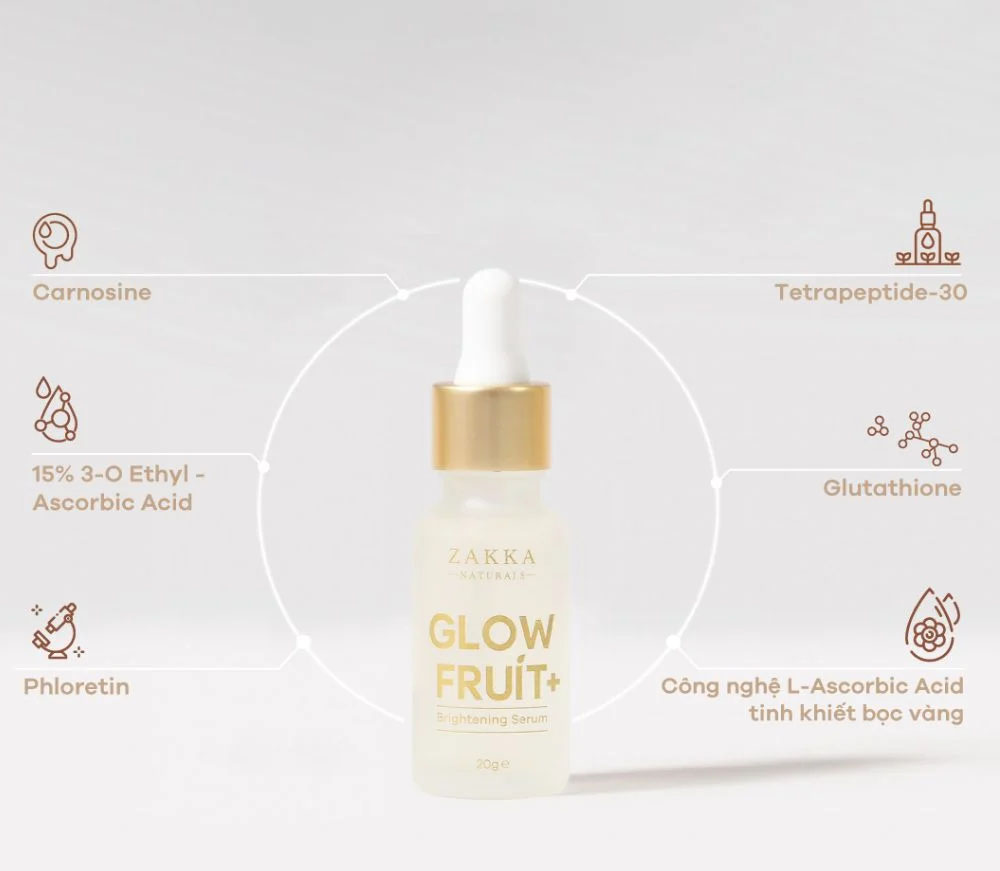 Tinh Chất Zakka Naturals Glow Fruit Brightening Serum 20g - 1