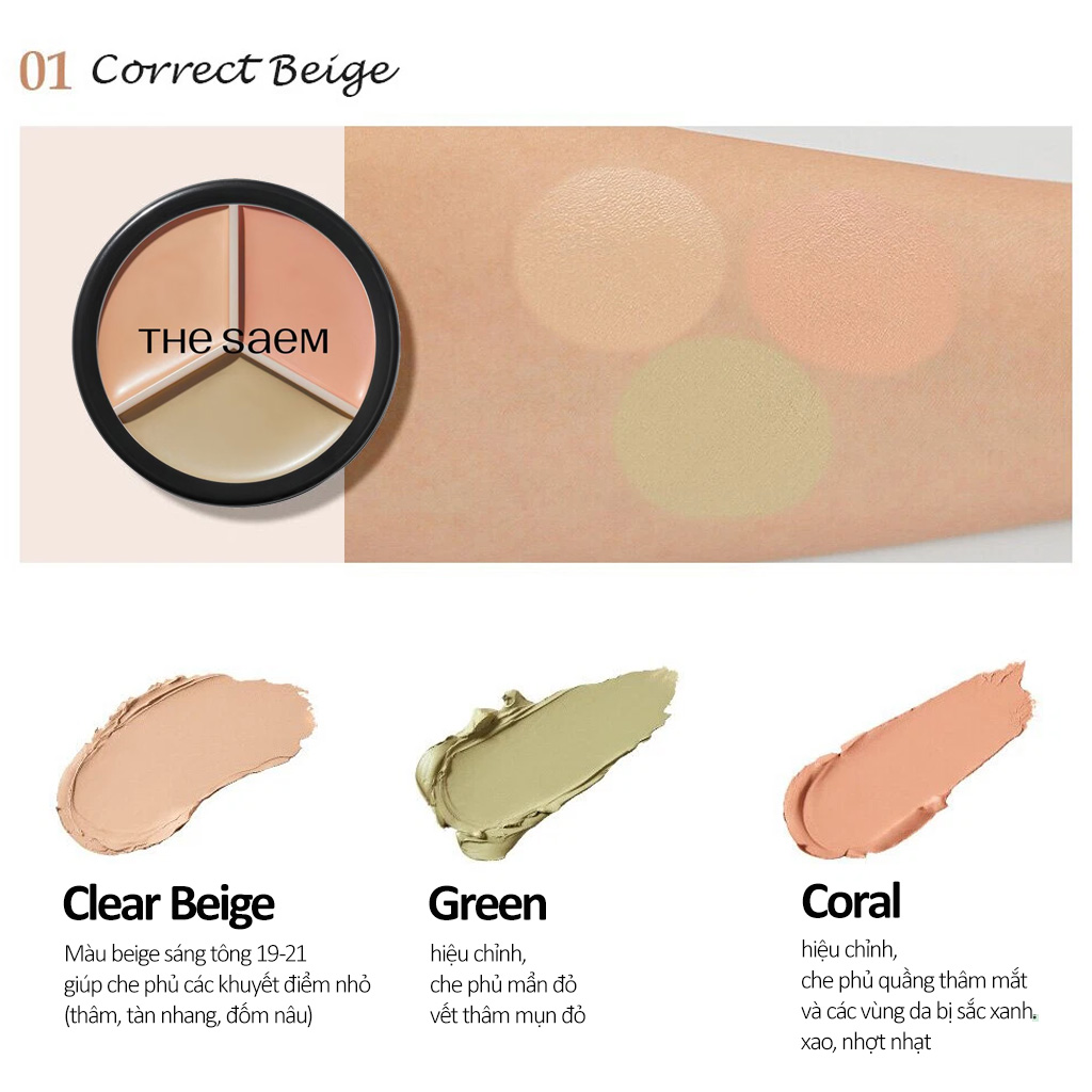the SAEM Cover Perfection Triple Pot Concealer