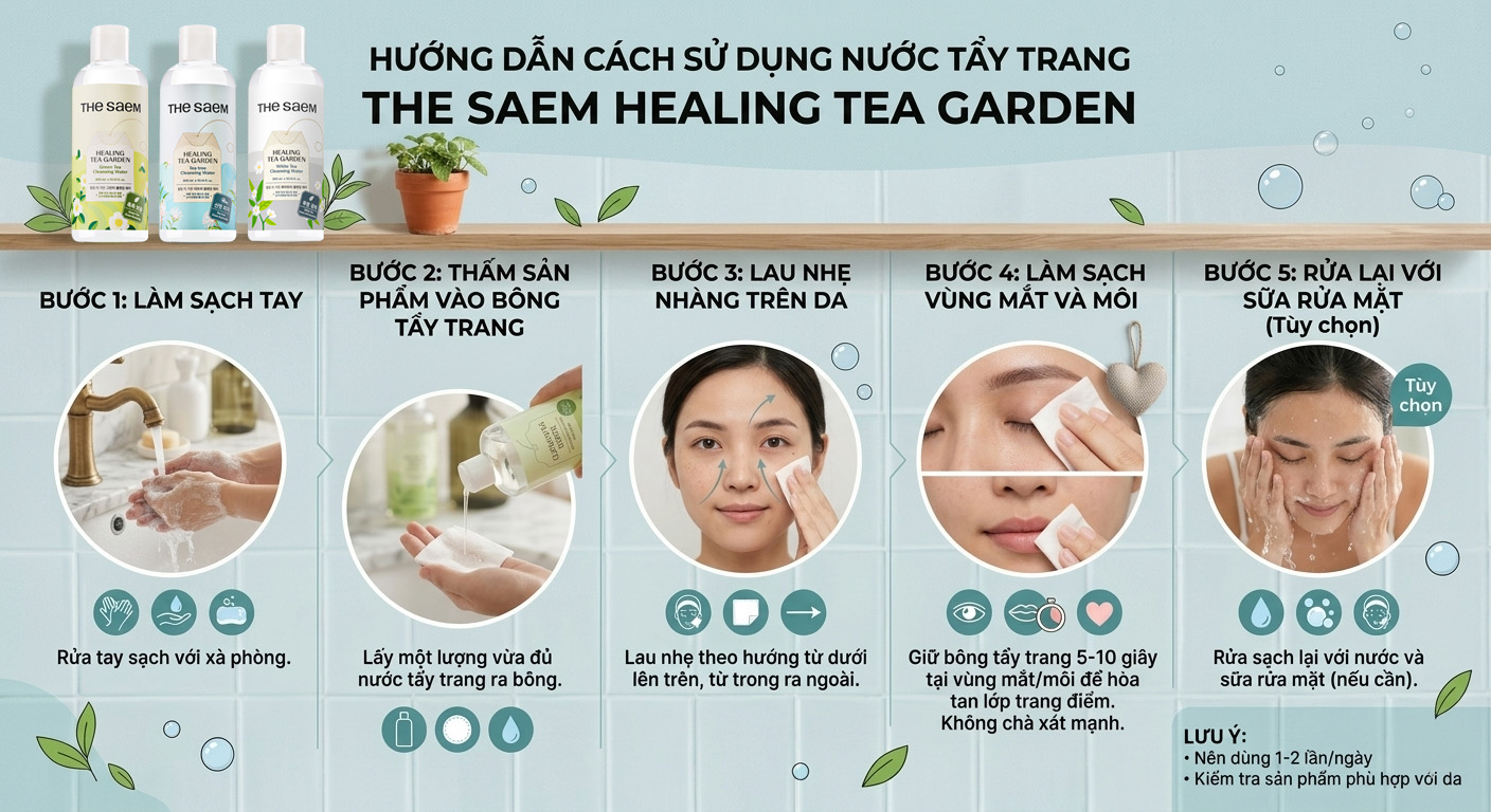 The SAEM Tea Tree Cleansing Water daily use The SAEM Tea Tree Cleansing Water texture