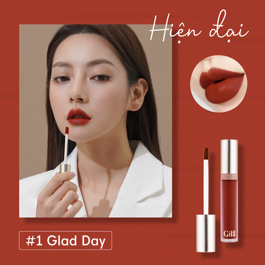 GILAA, Son Kem Lì Gilaa Long Wear Lip Cream 5g .#01 Glad Day Đỏ Nâu |  Watsons Vietnam